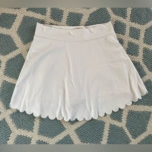 J. Crew White Scallop-Hem Skirt